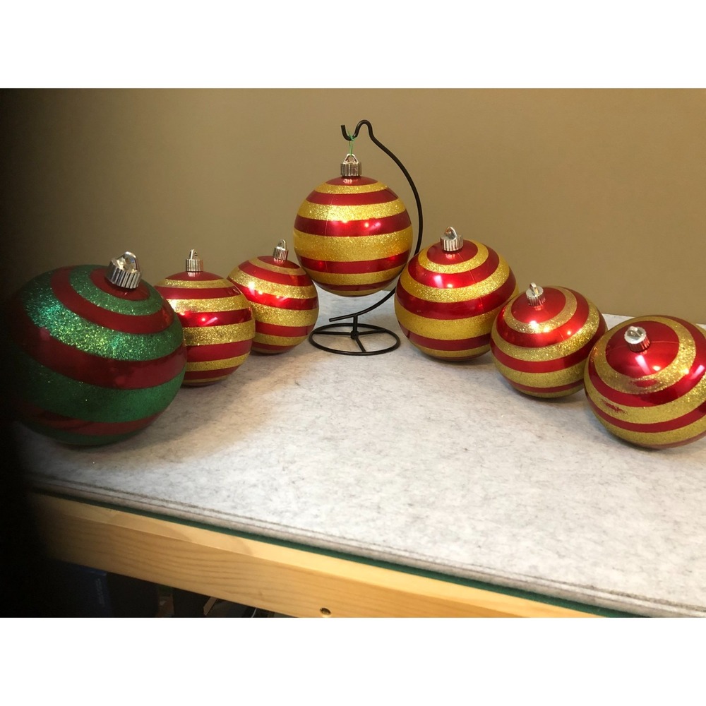 Lot of 7 ~ Miscellaneous Jumbo Christmas Ornaments